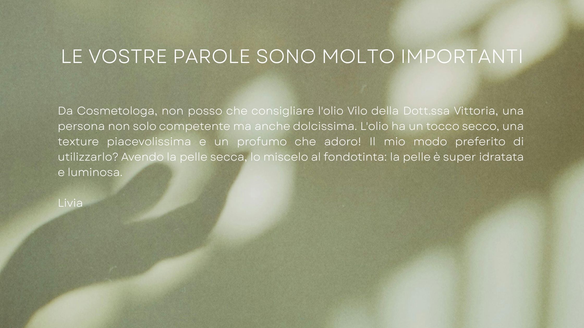 una recensione scritta su google per il prodotto beauty caress di vilo cosmetics da parte di una cosmetologa