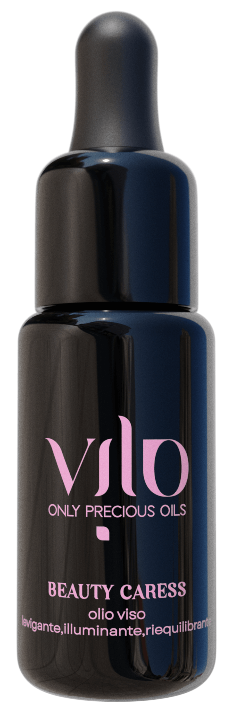 Boccetto di olio viso levigante, illuminante, riequilibrante beauty caress di vilo cosmetics