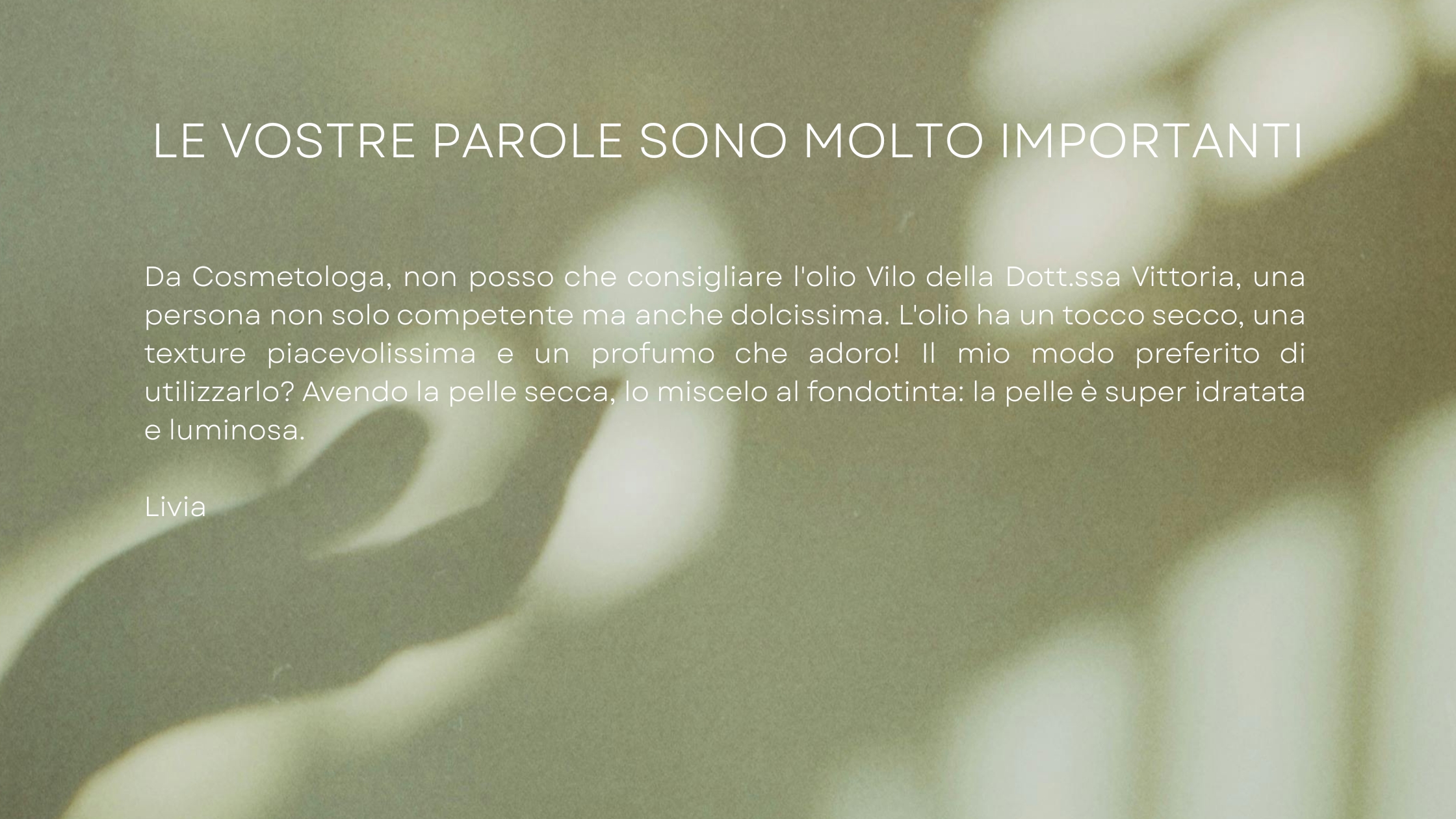 una recensione scritta su google per il prodotto beauty caress di vilo cosmetics da parte di una cosmetologa